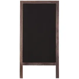 Mendler XL Werbetafel HWC-C17, Aufsteller Kreidetafel Kundenstopper, 2 Schreibflächen klappbar, 100x50cm ~ braun shabby