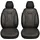 BREMER SITZBEZÜGE Maß Auto Schonbezüge kompatibel mit VW T5 Multivan Fahrer & Beifahrer Set ab 2003-2015 / Auto Schonbezug Velour Kunstleder Set 2er Pack in Schwarz (PS804)