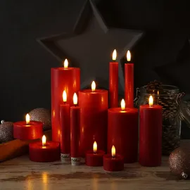 adilina LED Kerze LINA 11 cm rot
