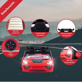 Coemo Kinderbett Dream Racer 90 x 200 cm Holz Kunstleder rot