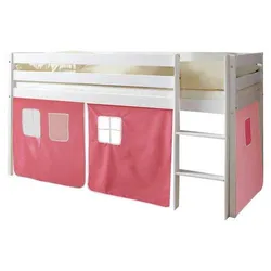 Spielbett 'Malte', aus Kiefer, rosa/weiß/hellrosa