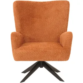Mendler Lounge-Sessel HWC-N65 Chenille 75 x 99 x 75 cm Terracotta drehbar