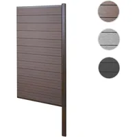 Mendler WPC-Sichtschutz Sarthe, Windschutz Zaun, Alu-Pfosten zum Einbetonieren ~