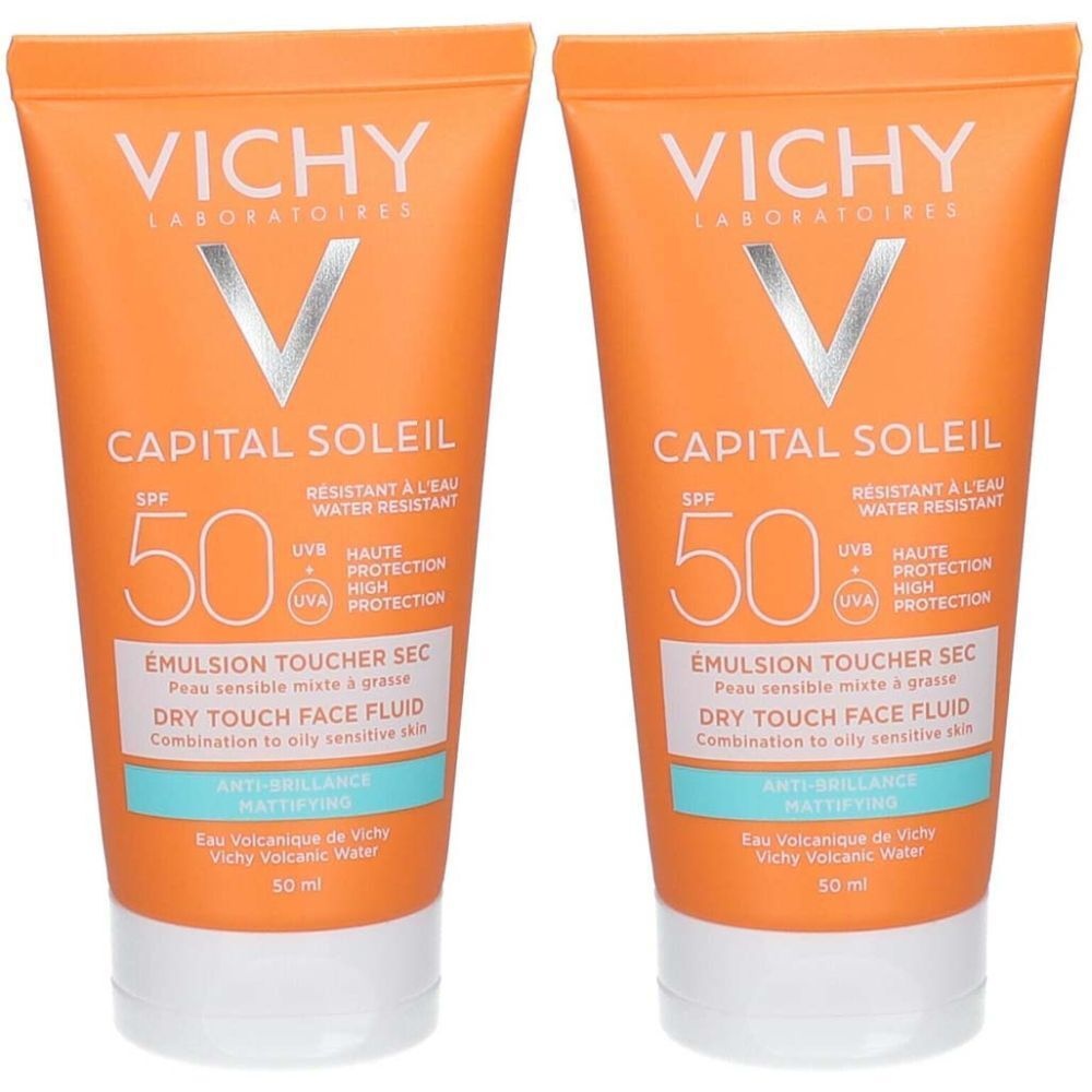 VICHY Capital Soleil Emulsion toucher sec SPF50 Tube 50ml 2x50 ml émulsion
