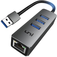 uni USB Ethernet Adapter 1000Mbps, USB 3.0 Ethernet Hub aus Aluminium, USB Netzwerkadapter für Windows, MacBook, iMac, Surface, Chromebook usw.
