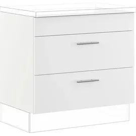 Impuls Küchen Kochfeldumbauschrank Prag und Valencia 90 x 57,6 x 72,3 cm Weiß