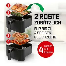 GOURMETmaxx FryUp Vertikale Doppelkammer Schwarz 15472