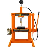 Hydraulische Werkstattpresse 10 Tonne Tisch- Bodenaufstellung Pulverbeschichteter Stahl Abnehmbares Manometer Handpumpe Einstellbarer Arbeitsbereich 180-335mm Kostenloser 8 Dorne & 1 Adapter
