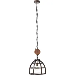 Brilliant Pendelleuchte Matrix small schwarz antik Industrial stil E27 max. 60W ...