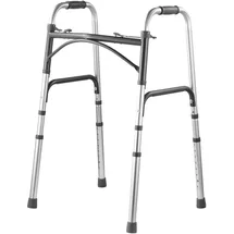 Vevor Faltbarer Gehwagen, 2-Knopf-Faltgehwagen mit 8-fach einstellbarer Höhe und robusten Griffen, leichte Gehhilfe aus Aluminium für ältere und behinderte Menschen, bis zu 350