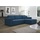 Fun Möbel Ecksofa Schlafsofa Sofa CONOR PREMIUM Stoff Poso Marineblau Ottomane Rechts - Blau