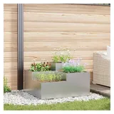 vidaXL Gartenblumentopf 80 x 80 x 48 cm Silber
