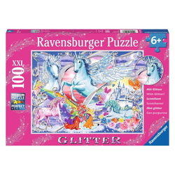 Ravensburger Puzzle Die Schönsten Einhörner, Glitter-Puzzle, 100 Puzzleteile bunt