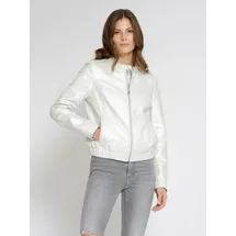 Maze Blouson "42021247", Damen, Gr. S, weiß (weiß metallic), Obermaterial: 100% Lammleder; Futter: 100% Viskose; Ärmelfutter: 100% Polyester, Jacken Blouson