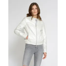 Maze Blouson "42021247", Damen, Gr. S, weiß (weiß metallic), Obermaterial: 100% Lammleder; Futter: 100% Viskose; Ärmelfutter: 100% Polyester, Jacken Blouson