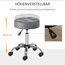 Homcom Salonstuhl mit Rädern Drehbar 35 x 35 x 49-61cm