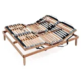 Elektrischer Lattenrost 160x200 cm, orthopädisch mit motorisierter Kopf- und Fußteilverstellung, Holzlattenrost mit verstärkten Füßen und 3-Zo...