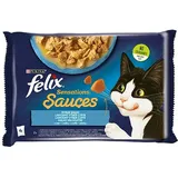 FELIX Sensations Fischaromen in Kabeljau- und Sardinen-Sauce 4x85g