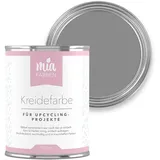 miafarben Kreidefarbe für Möbel 750ml, Möbellack, Möbelfarbe ohne schleifen, Kreidefarbe für Holz (Natürliches Felsengrau)