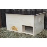 Schildkröte Premium Schildkrötenhaus XXL (L:60cm; B.40cm; H:31cm) mit Sonnendach, Windfang, Einstellbarer Belüftung und Plexiglastor 18mm Vollholz Fichte