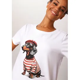 Aniston CASUAL T-Shirt in weiß-rot-schwarz-hellgrau-orange-gelb - Gr.: 38