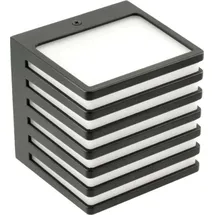 Gtv 10w LED Außen Fassaden Leuchte grau/schwarz 11x11x10cm 1000 Lumen