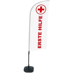 SHOWDOWN Displays Showdown Beachflag - Komplett-Set - Erste Hilfe Deutsch - Weiß/Rot/Schwarz