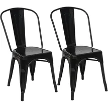 MCW Bistrostuhl MCW-A73 Metall schwarz 2er Set