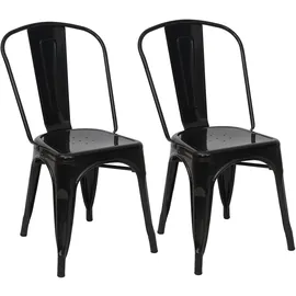 MCW Bistrostuhl MCW-A73 Metall schwarz 2er Set