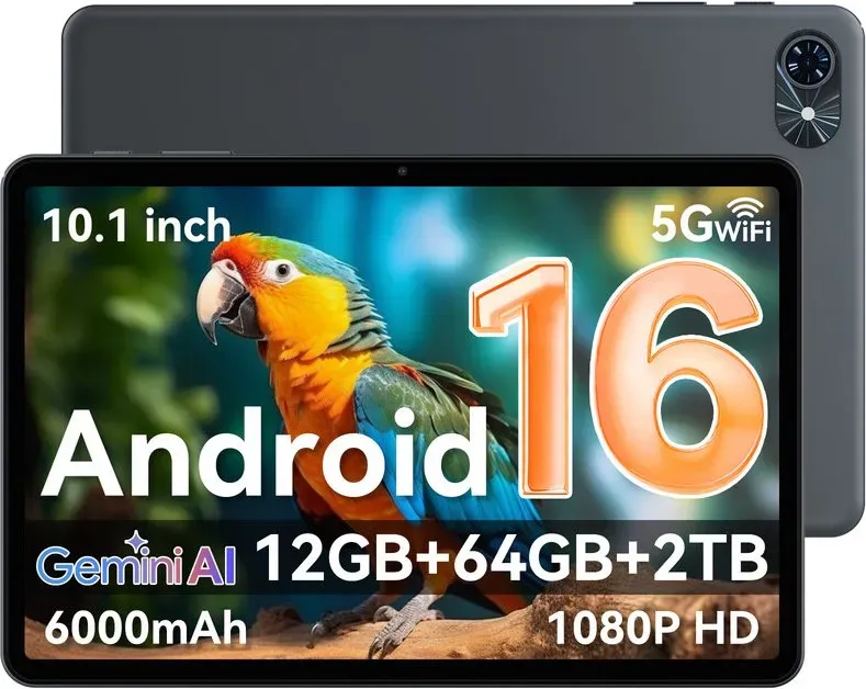 [Early-Bird-Angebot: €75 | Nur für die Ersten 10] TABWEE T80 Android-Tablet, 10,5 Zoll, 12 GB (4+8) RAM + 64 GB ROM, 1280 x 800 Pixel, Schnellladefunktion, 6000-mAh-Akku, 5G, WLAN, Bluetooth 5.0, Gemini AI-Tablet