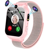 PTHTECHUS® Kinder Smartwatch Telefon – Kinder Uhr mit Zwei Wege Gespräch MP3 Dual Kamera Rechner Rekorder und SOS Hörbuch Spiel Uhr für 4-15 Jahre alt Jungen Mädchen Geburtstags Geschenke