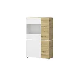 Möbel Kraft Vitrine Soft-Close 91 x 40 x 146 cm Weiß
