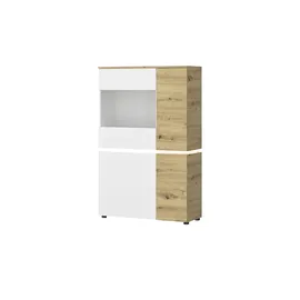 Möbel Kraft Vitrine Soft-Close 91 x 40 x 146 cm Weiß