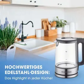 GOURMETmaxx Glas-Wasserkocher LED 1,7 l Schwarz