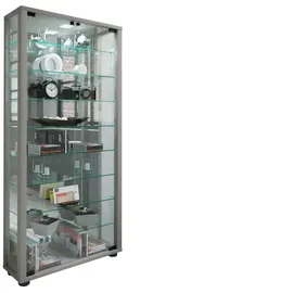 Möbel Kraft Vitrine ¦ silber ¦ Maße (cm): B: 59 H: 114,8 T: 18.0