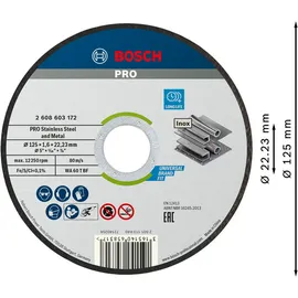 Bosch PRO Stainless Steel and Metal Trennscheibe Ø 125 mm 100 Stück