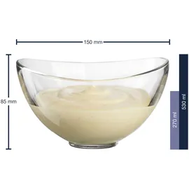 LEONARDO Müslischale Loop 043362, 15cm, Glas, transparent, Set, 6 Stück