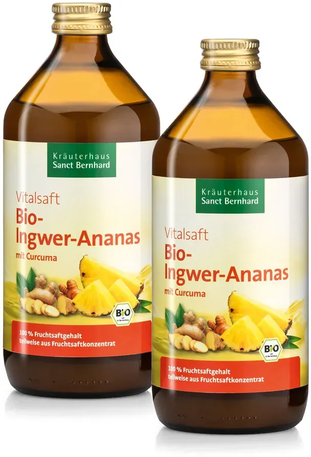 Bio-Ingwer-Ananas-Vitalsaft 2 x 500 ml - 1 Liter
