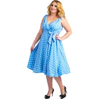 Damen Kleid 40er 50er Jahre Swing Vintage Rockabilly Damen Retro Prom Party Plus Size Kleider - 54