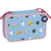Brunnen Schüler-Etui 3 Reißverschlüsse Cats