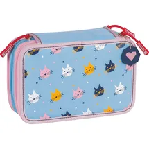 Brunnen Schüler-Etui 3 Reißverschlüsse Cats