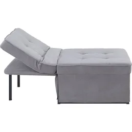 Atlantic Home Collection Sessel, Liege, Hocker Finn, Polyester, Grau, BxTxH: 80cm x 72cm x 43cm