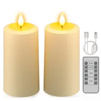 PChero 2er Set LED Kerzen Aufladbar Outdoor Wasserdicht mit Fernbedienung