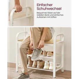 VASAGLE Garderobenständer HSR40W 183 x 72 x 33,7 cm Eichenfarben-weiß