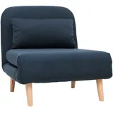 miliboo Schlafsessel AMIKO Polyester 80 x 90 x 100 cm Dunkelblau mit verstellbarer Rückenlehne
