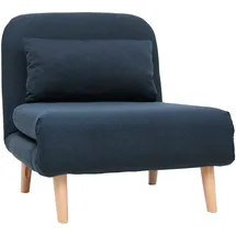 miliboo Schlafsessel AMIKO Polyester 80 x 90 x 100 cm Dunkelblau mit verstellbarer Rückenlehne