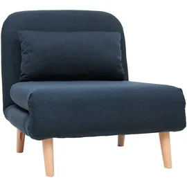 miliboo Schlafsessel AMIKO Polyester 80 x 90 x 100 cm Dunkelblau mit verstellbarer Rückenlehne