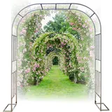 Rosenbogen aus Edelstahl Metall Stabil, 19 MM Rohrdurchmesser Garten Rankhilfen Rosenbogen für Kletterpflanzen, für Pergola Hochzeitsbogen Rankhilfe Rosen, Sonnenschutz und Rostschutz ( Size : 1.5*2.4