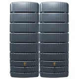 4rain Slim Wandtank-SET 1000 Liter graphite grey, 2 x slim 500 Liter inkl. Verbinder - 4rain