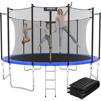 Kinetic Sports Salto Plus 400 cm  inkl. Sicherheitsnetz, Regenplane und Leiter  Blau